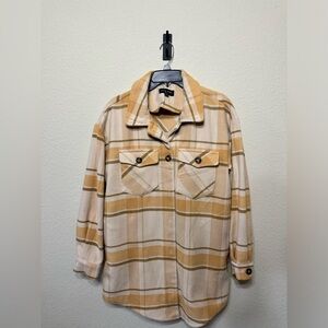 Flannel print shacket